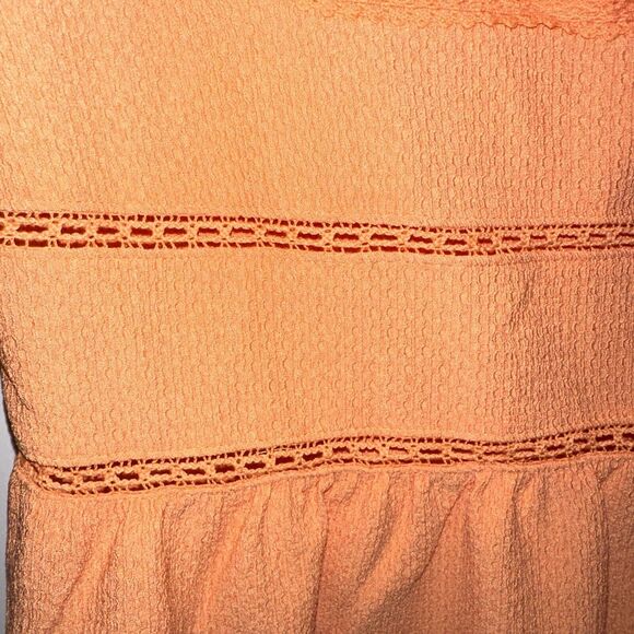 Frye Peplum Lace Trim Tank small Orange Retail $79 NWT - Picture 5 of 10